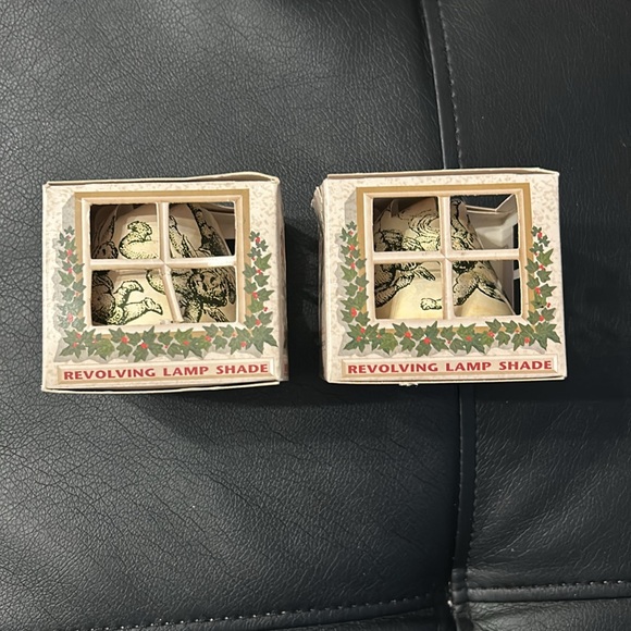 Two Vintage Spin Shades Revolving Lamp Shade Angels Christmas - Picture 11 of 13